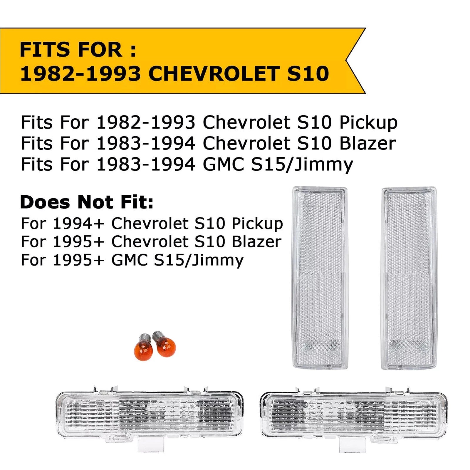 Front Corner Signal Lights for Chevy Blazer S10 (1982–1994)