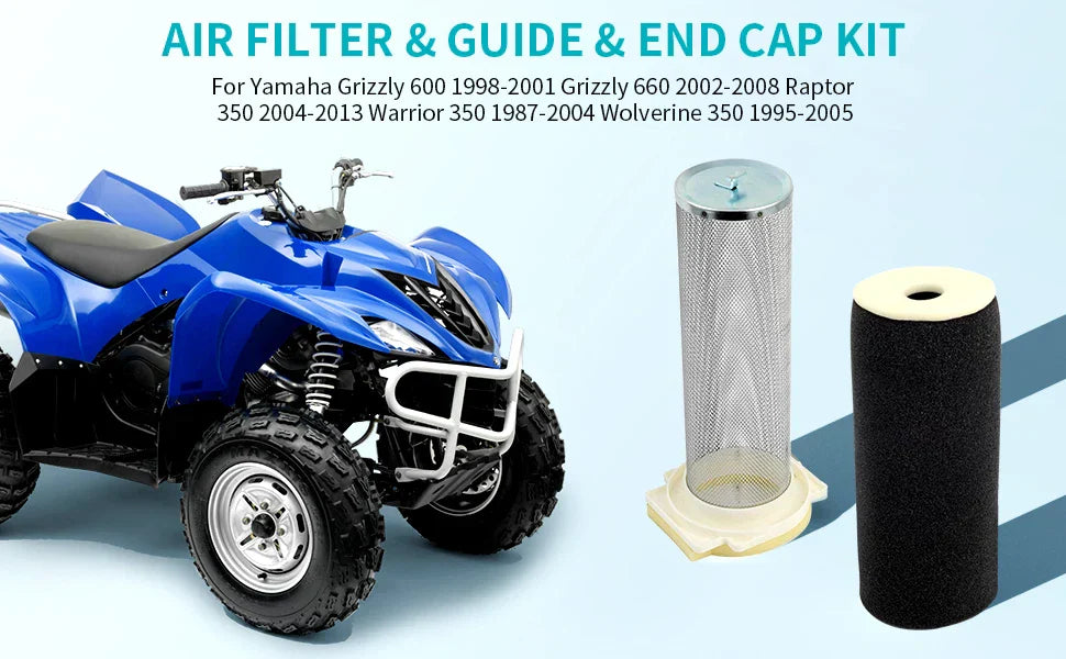 Air Filter & Cage Guide & End Cap Kit for Yamaha Grizzly 660 YFM660 (2002–2008)