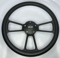 14 Inch Black Billet Slotted Steering Wheel with Bowtie Horn for Chevy (1969–1972)