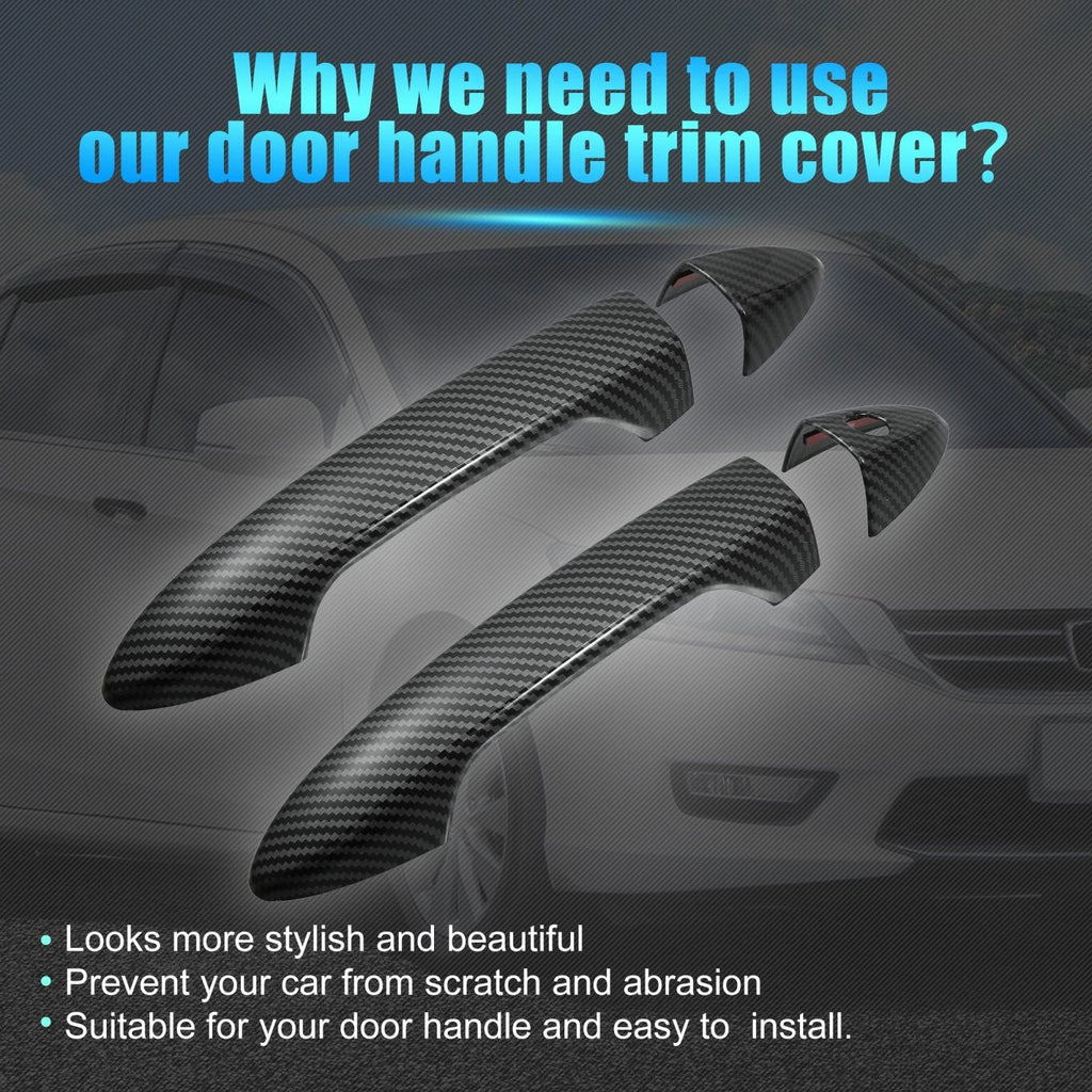 Set of 2 Door Handle Covers for Honda Accord, Honda Pilot (Carbon Fiber)