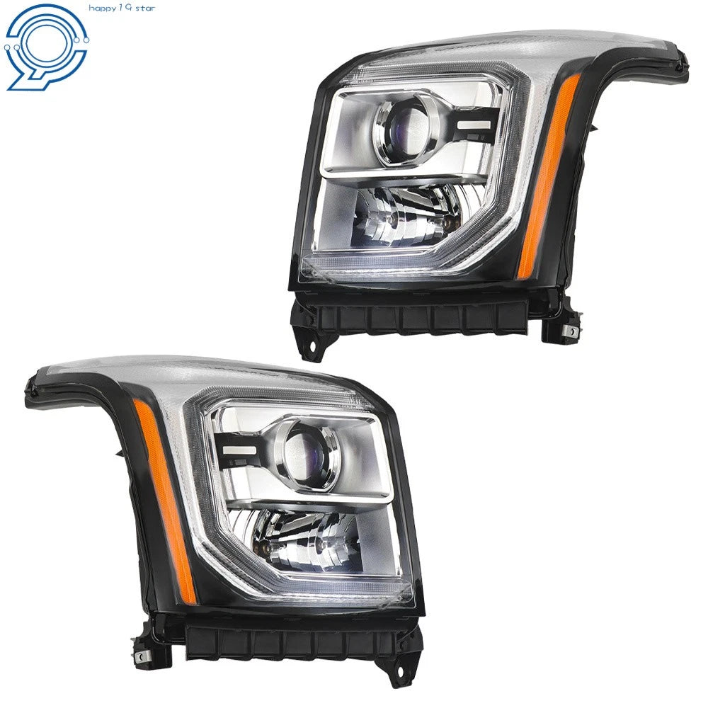Set of 2 Projector Headlights with LED DRL for GMC Yukon (2015-2017)