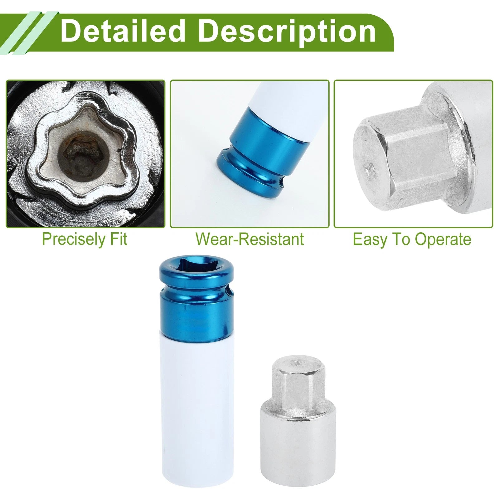 Set of 4 Wheel Lock Lug Nut Anti-theft Key Socket for Toyota 