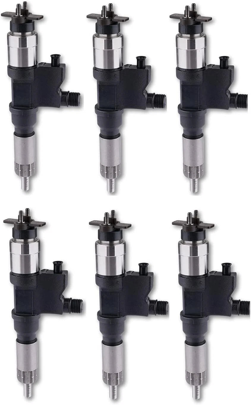 Set of 6 Fuel Injectors for Isuzu 4HK1 6HK1 (8-97602485-1, 095000-5341)