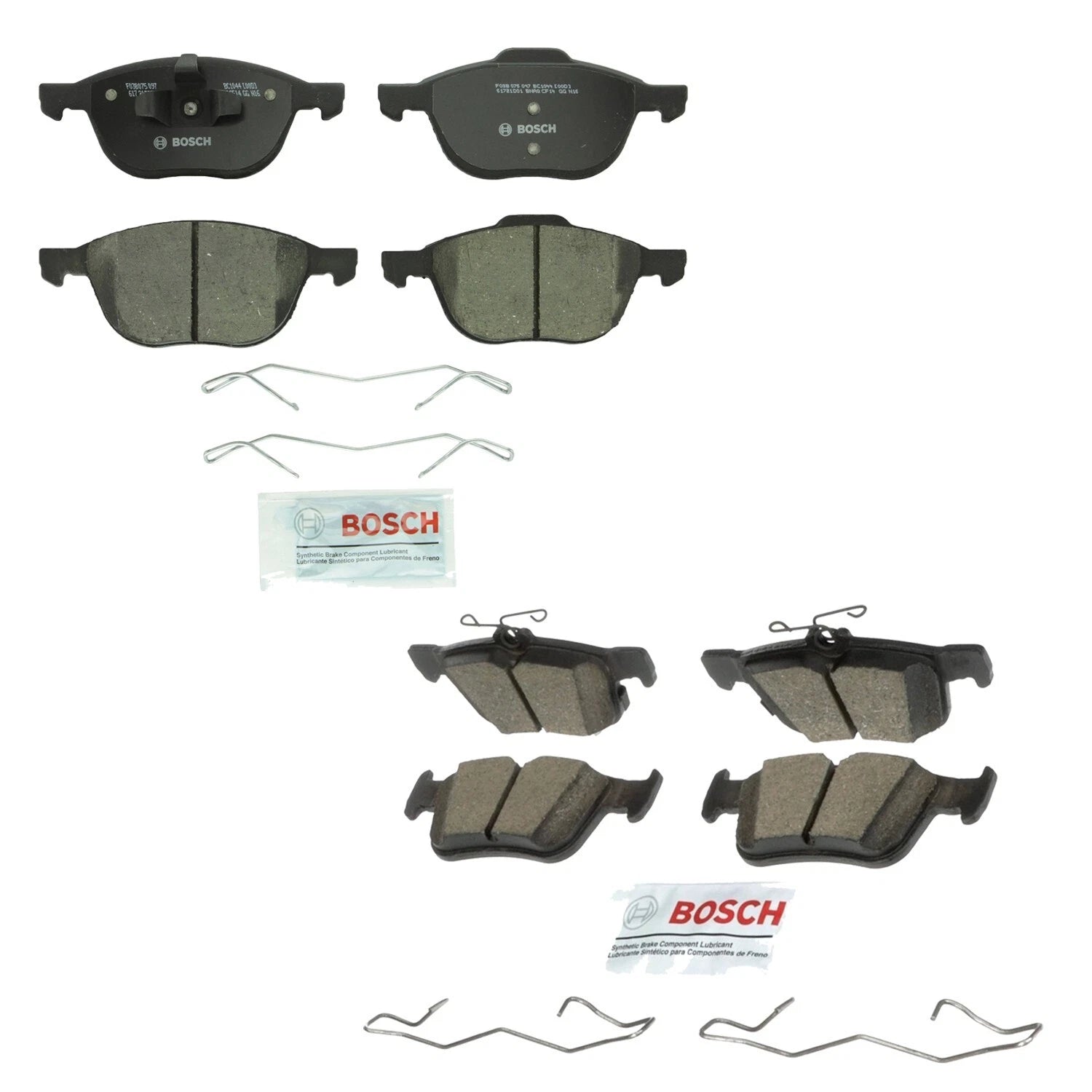 Set of 4 Bosch QuietCast Ceramic Disc Brake Pads for Ford Lincoln