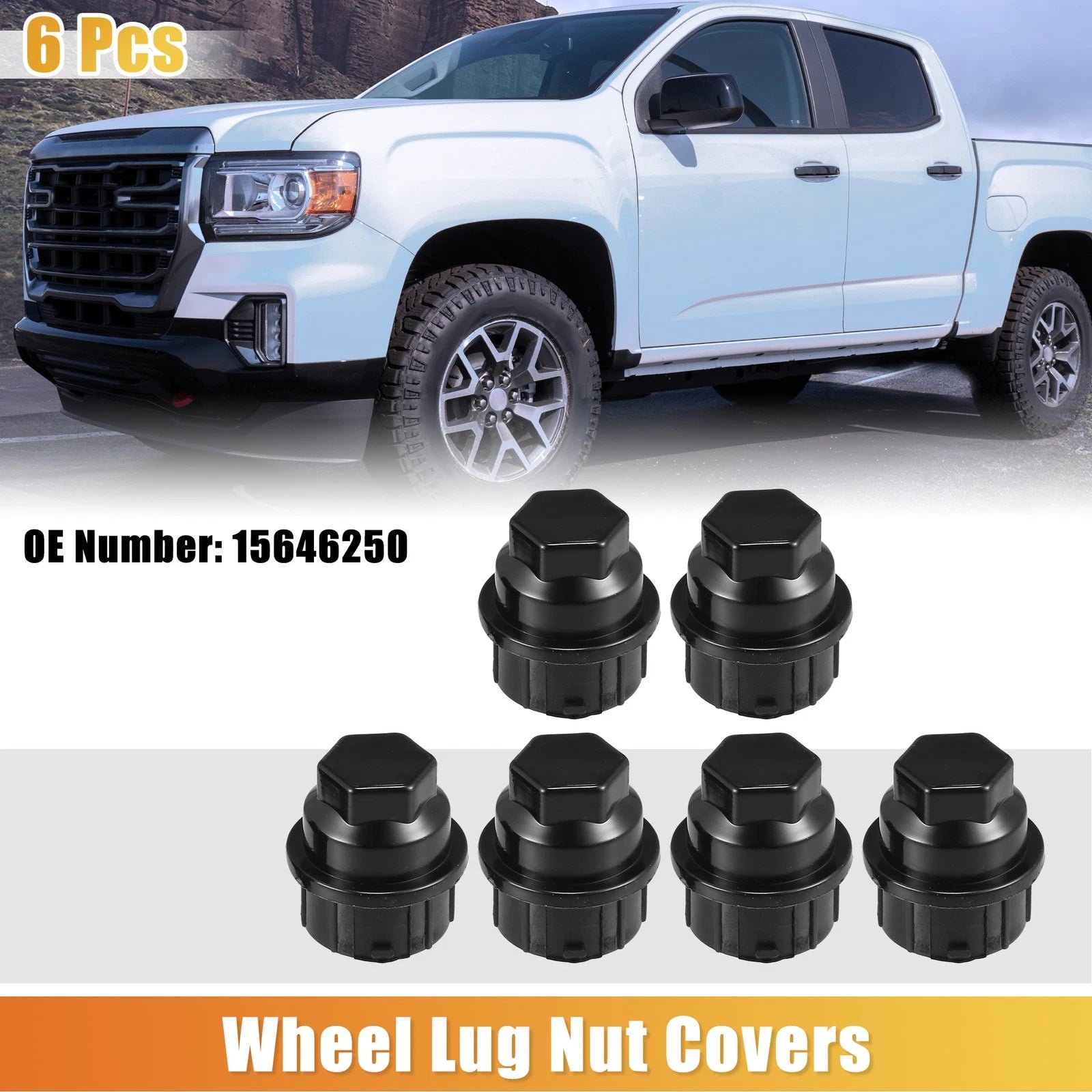 Set of 6 M24x2.0 Wheel Lug Nut Covers No.15646250 for Chevrolet C1500 C2500