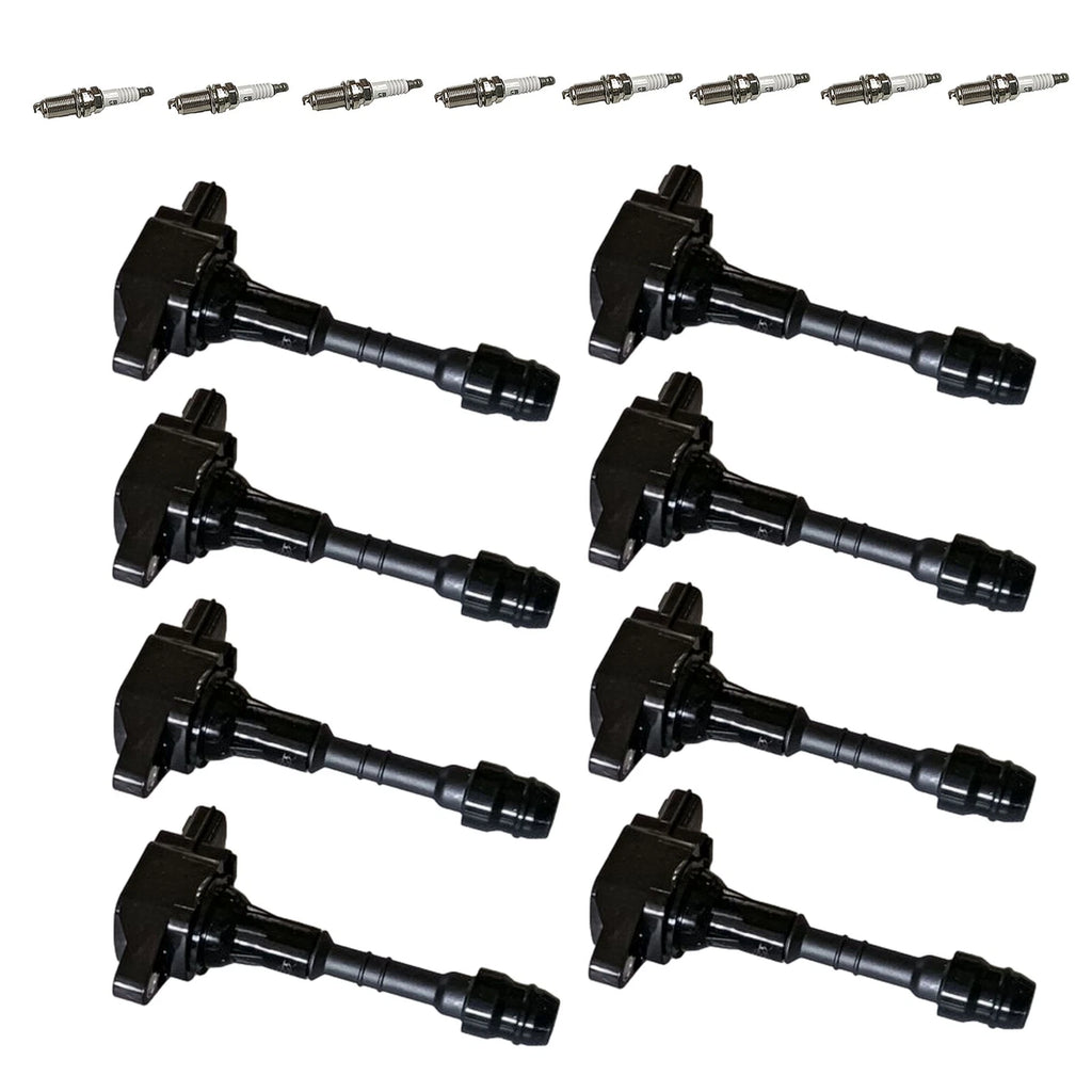 8X Ignition Coils & Spark Plugs for Nissan Titan Armada QX56 NV2500 3500 (2004–2023)