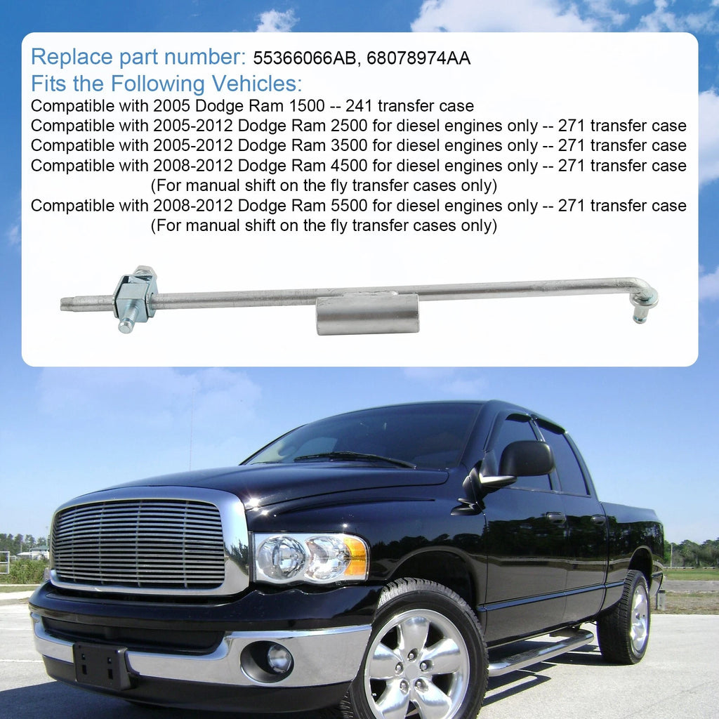 Transfer Case Control Lever Shift Linkage Rod & Bushings Kit for Dodge Ram (1994-2001)