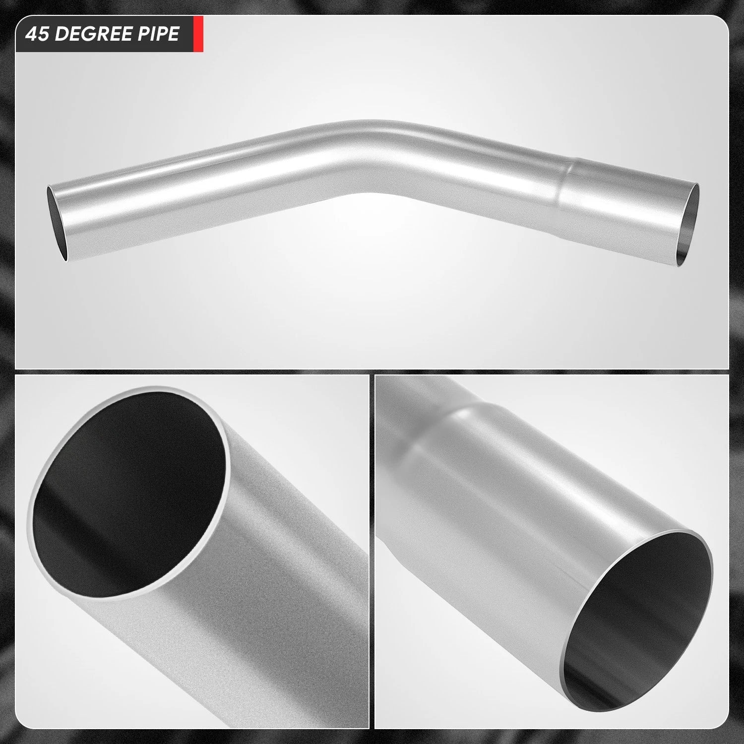 45 Degrees Bend Exhaust Pipe for Universal Applications (18-Gauge, 2" OD)