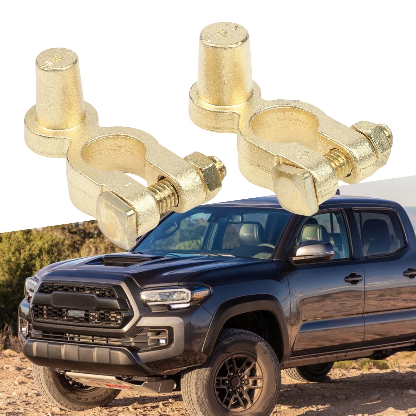 Pair of Brass Battery Terminals for Truck Boat Use (Universal)