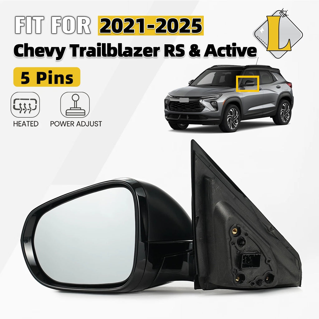 Left Side Mirror for Chevy Trailblazer RS/Active (2021–2025) Heated Power Adjust 5 Pin
