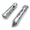 Chrome Spike Grip 7/8" CNC for Suzuki Honda Kawasaki Yamaha Sportbike