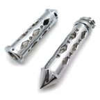 Chrome Spike Grip 7/8" CNC for Suzuki Honda Kawasaki Yamaha Sportbike