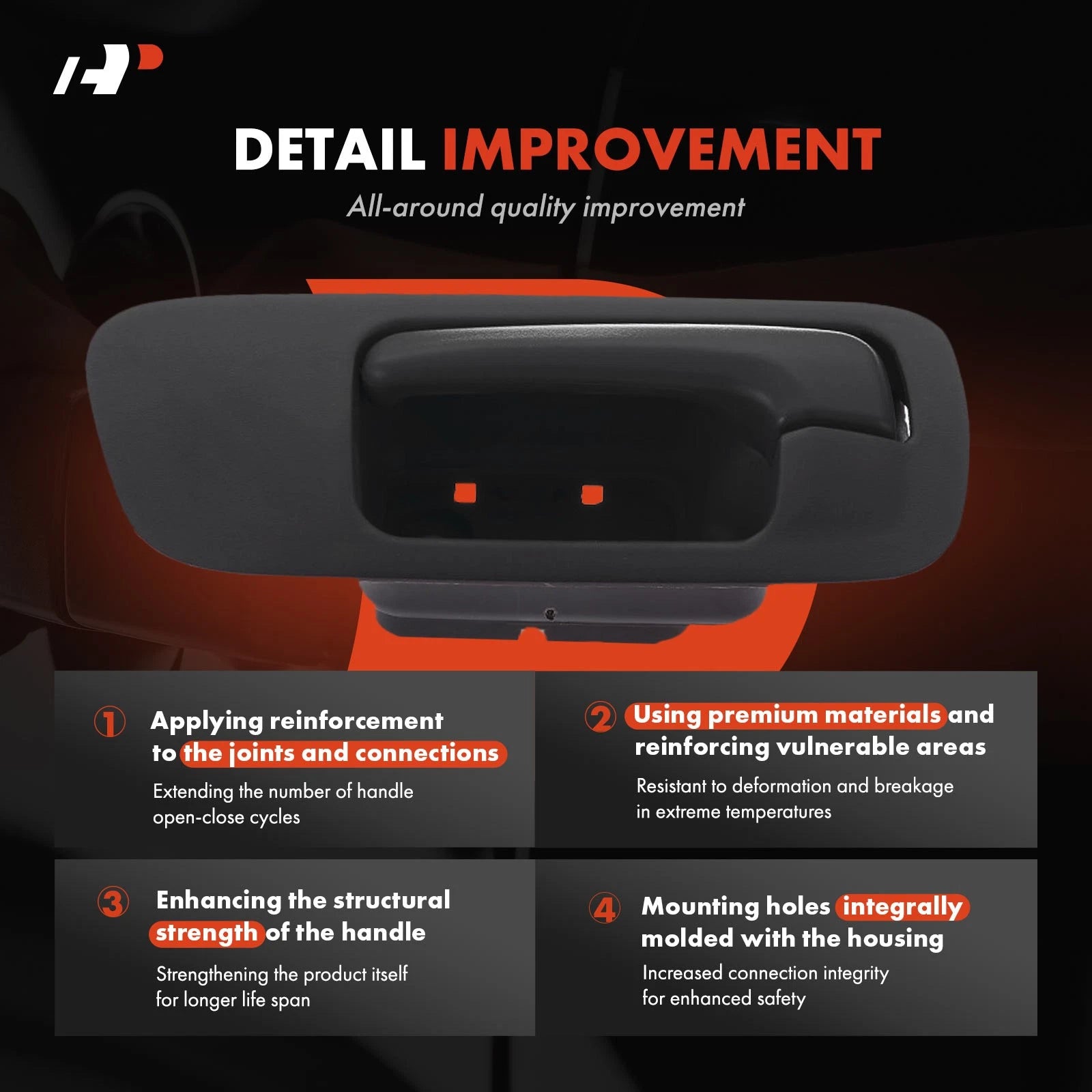 Front Left Plastic Interior Door Handle for Honda Civic (2003-2004)