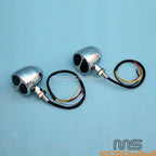 Chrome LED Turn Signal Brake Taillight Set for Harley Honda Cafe Racer
