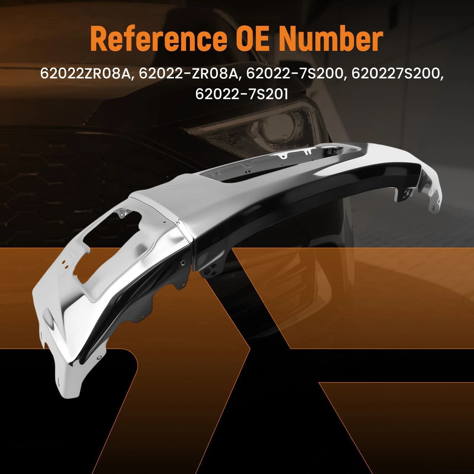 Chrome Front Bumper for Nissan Titan SL SV Armada (2011–2015) 62022ZR08A