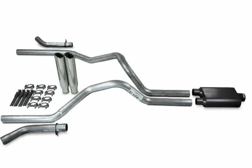 2.5" Dual Exhaust Kit for Dodge Ram 1500 (2019–2025) - 2 Chamber, Clamp On Tips