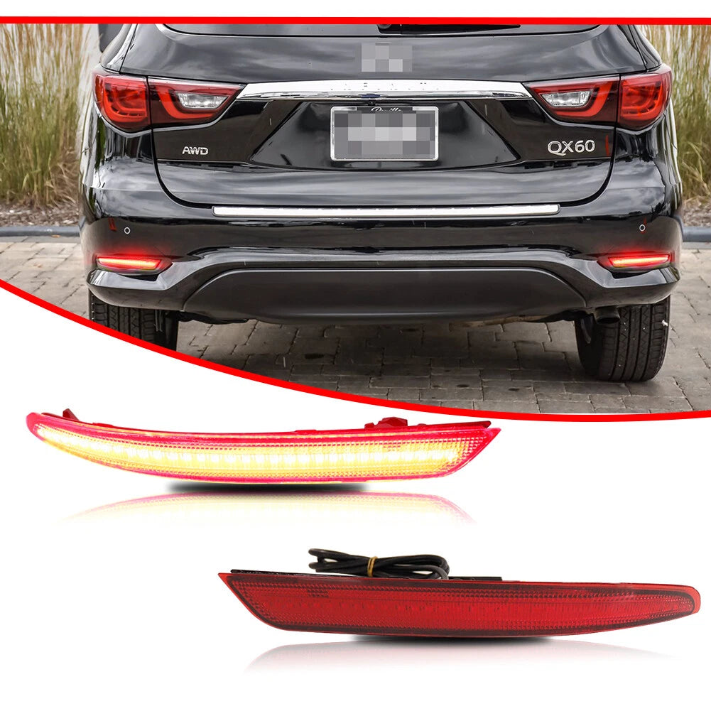 2X LED Rear Bumper Reflector Tail Light for Infiniti QX60 (2016–2020)
