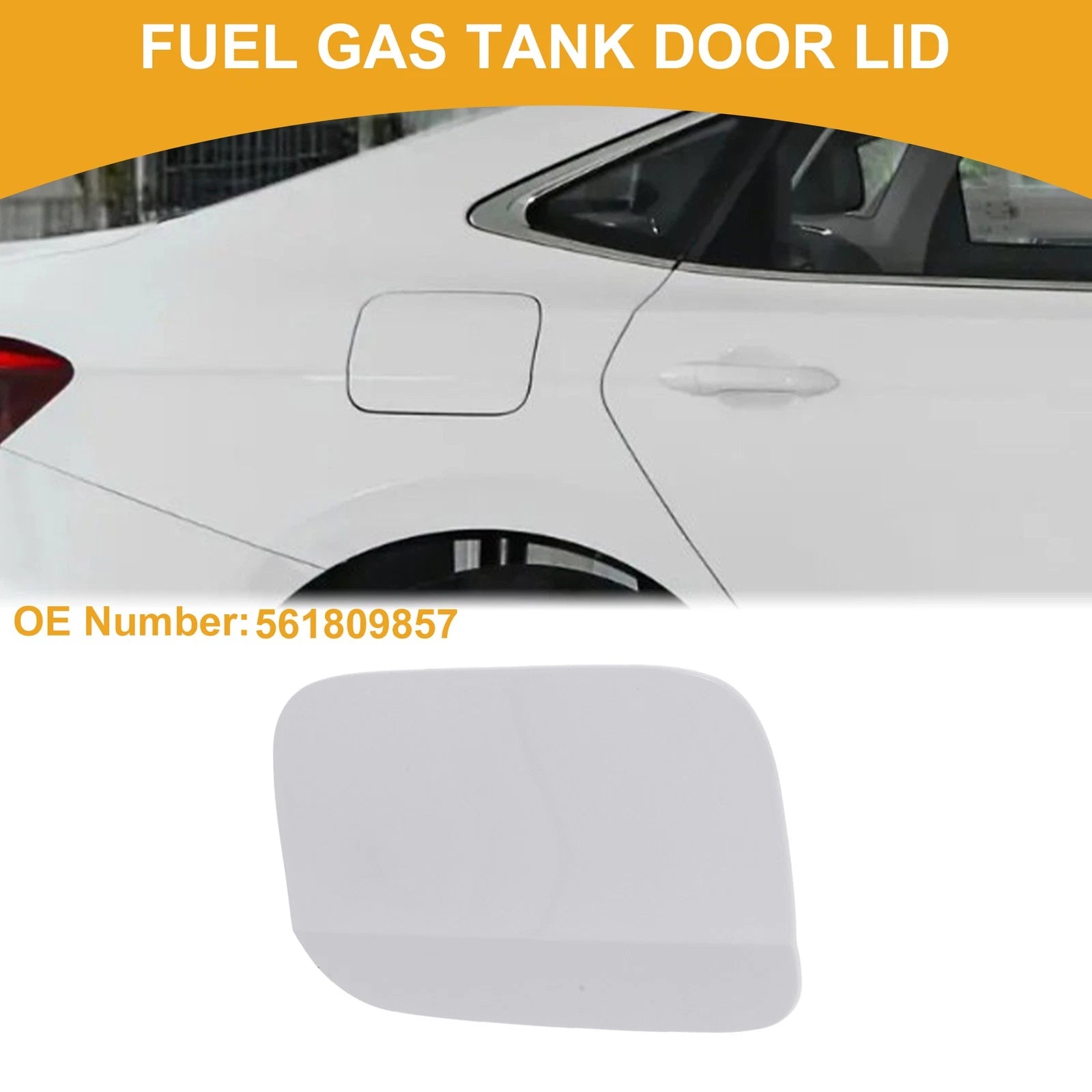 Fuel Tank Door Cap for Volkswagen Passat (2011–2018) Clip Type No.561809857 White