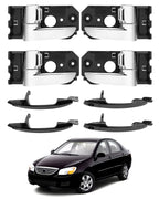 Set of 2 Interior Exterior Door Handles for Kia Spectra/Spectra5 (2004–2009)