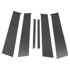 6 Pcs Door Pillar Window Trim for Honda City (2015-2019) Carbon Fiber Black
