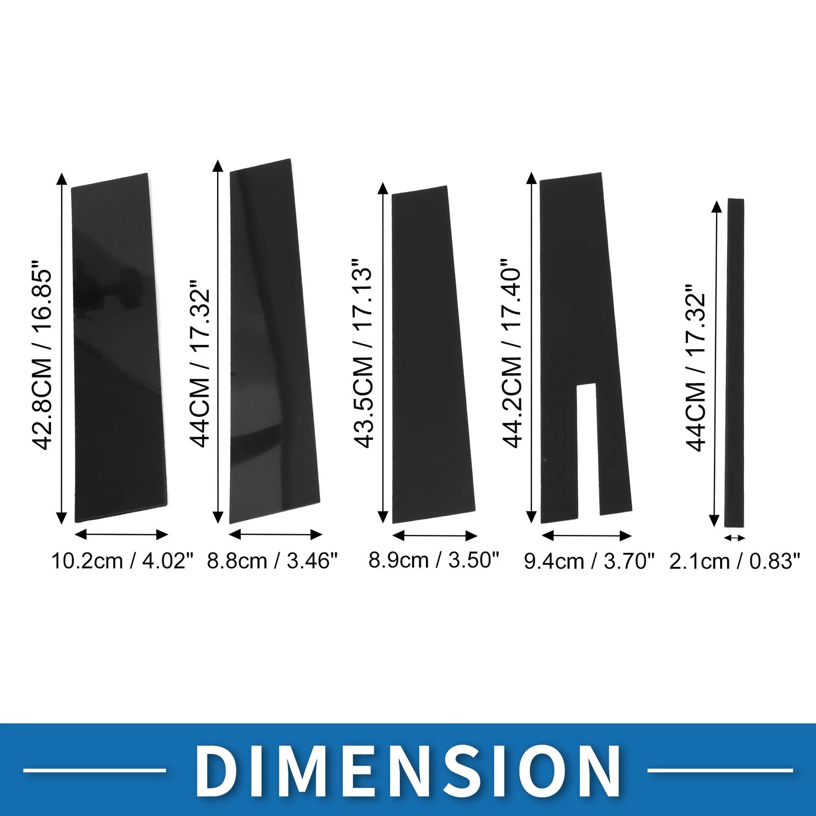 9 Pcs Door Pillar Window Trim for Ford Flex (2009–2015) Black