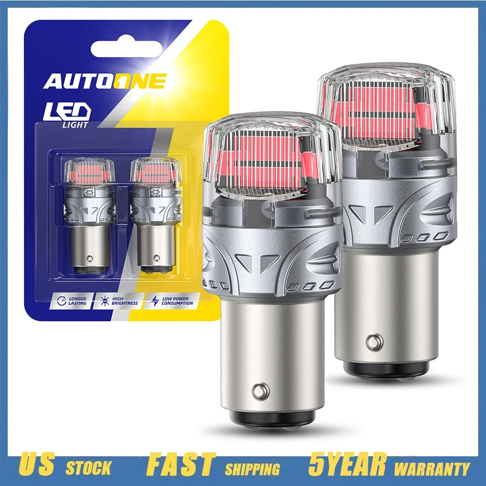 2X 1157 LED Bulb Tail Stop Brake Turn Signal Light for Various Vehicles (CANBUS, 7528, 2357, 3496)