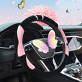 Plush Pink Steering Wheel Cover for Universal Fit (38CM)