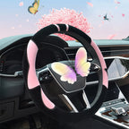 Plush Pink Steering Wheel Cover for Universal Fit (38CM)