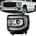 HID Headlights with LED DRL for GMC Sierra 1500 (2016–2018) Left