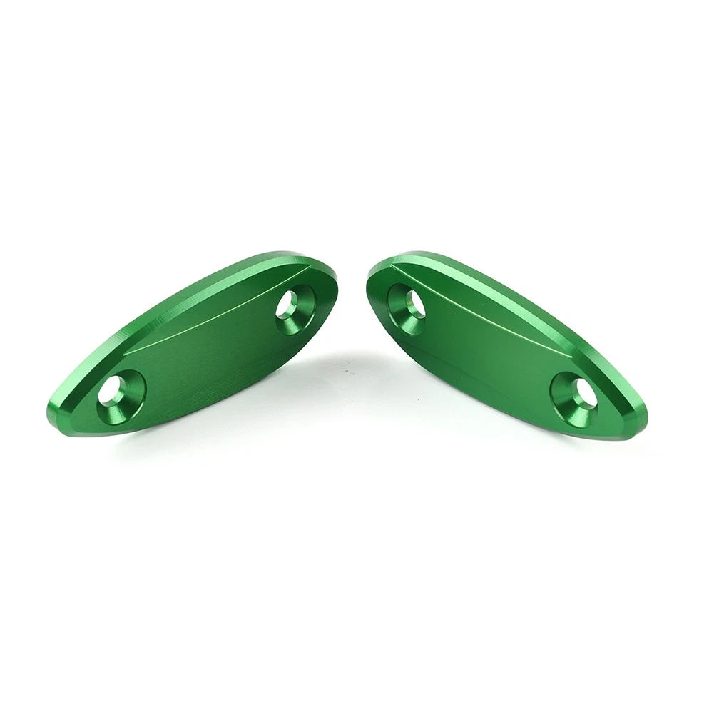 Motorcycle Mirror Block Off Base Plates Green for Kawasaki ZX6R (2009–2012)
