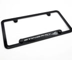 License Plate Frame Rear Black with Silver Chevy C8 Corvette Logo for Chevrolet Corvette (2020–2022)
