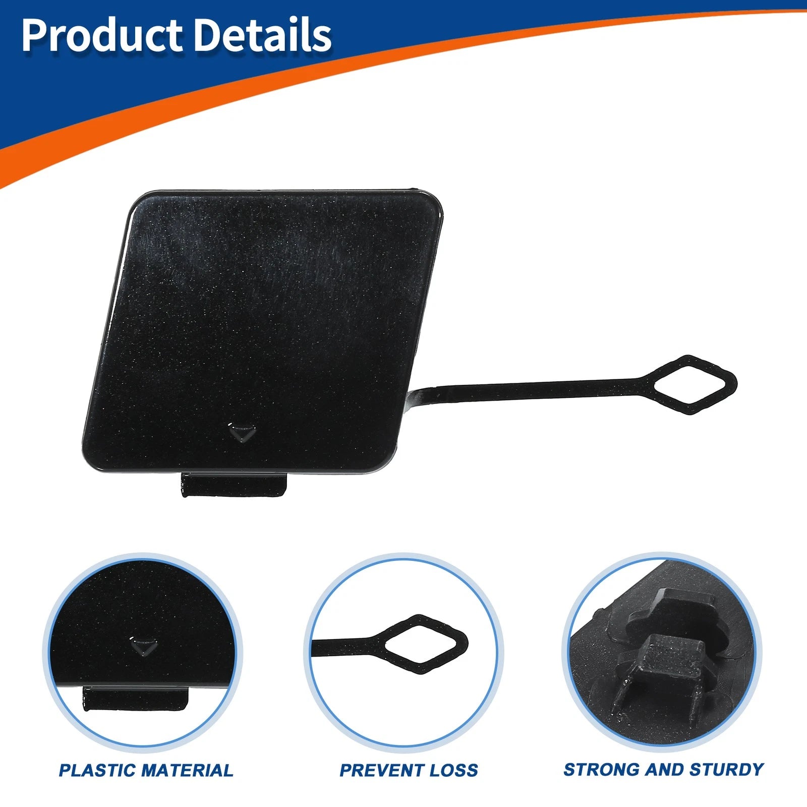 Rear Tow Hook Cover for BMW 535i 550i GT (2010–2013) No. 51127262363 Black