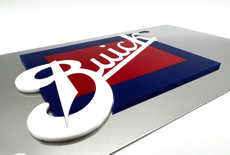 Premium Chrome Stainless License Plate for Buick Retro Logo (2005–2015)