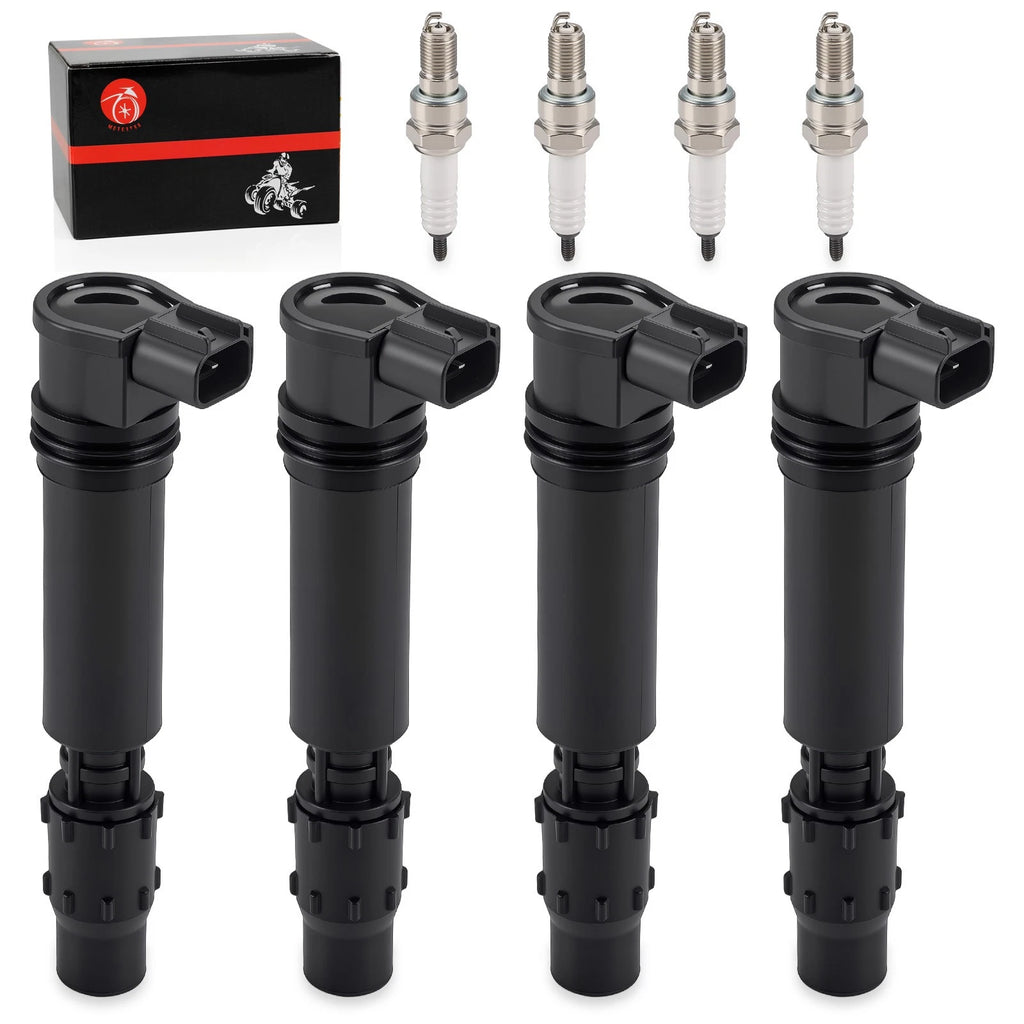 Set of 4 Ignition Coils for Honda CBR1000RR (2004–2007) 30700-MEL-003 w/ Iridium Spark Plug