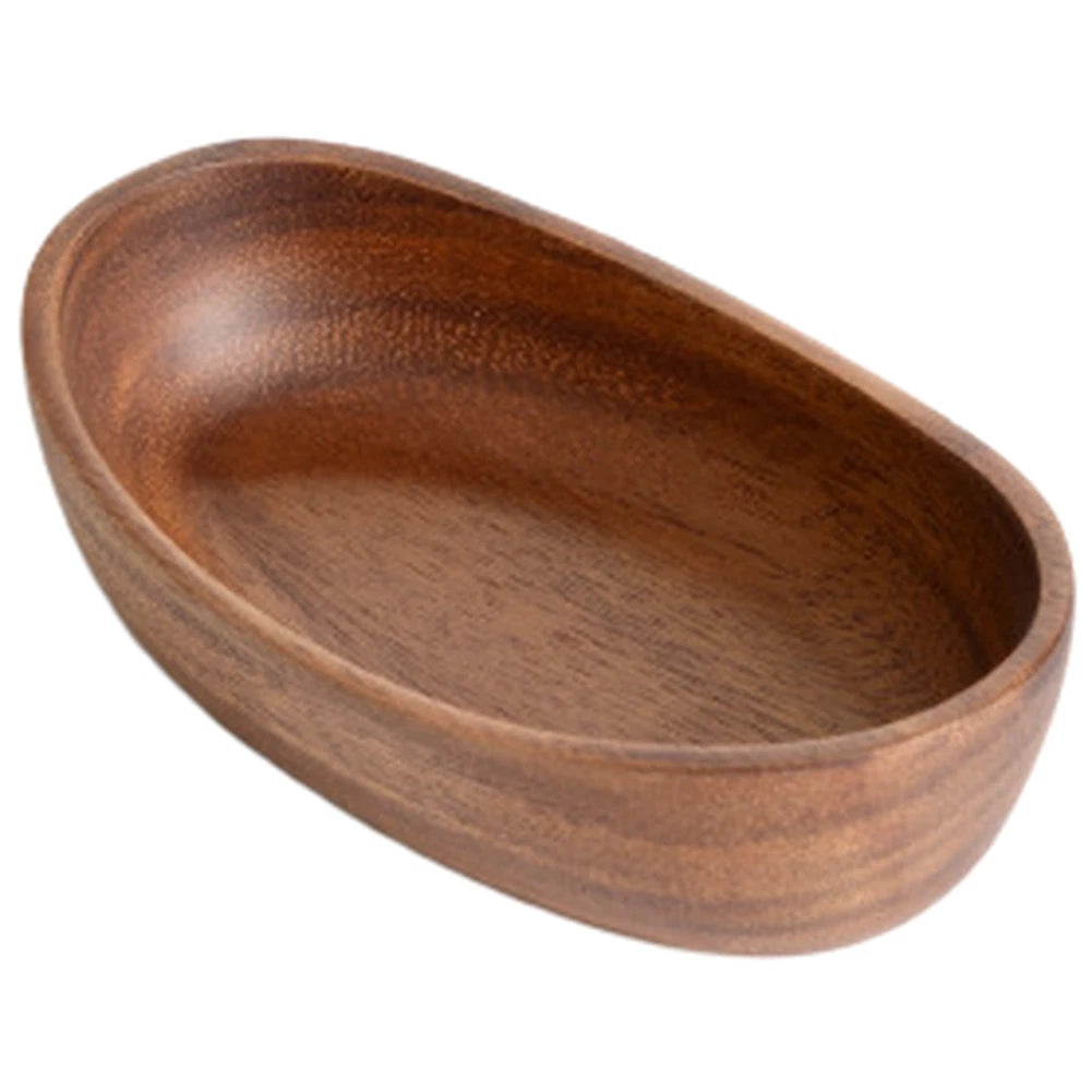 Acacia Wood Boat Shaped Serving Platter 17x10x4.5cm Natural Finish