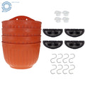 Set of 4 Hanging Planter Pots for Outdoor Indoor Plants - Brick Red