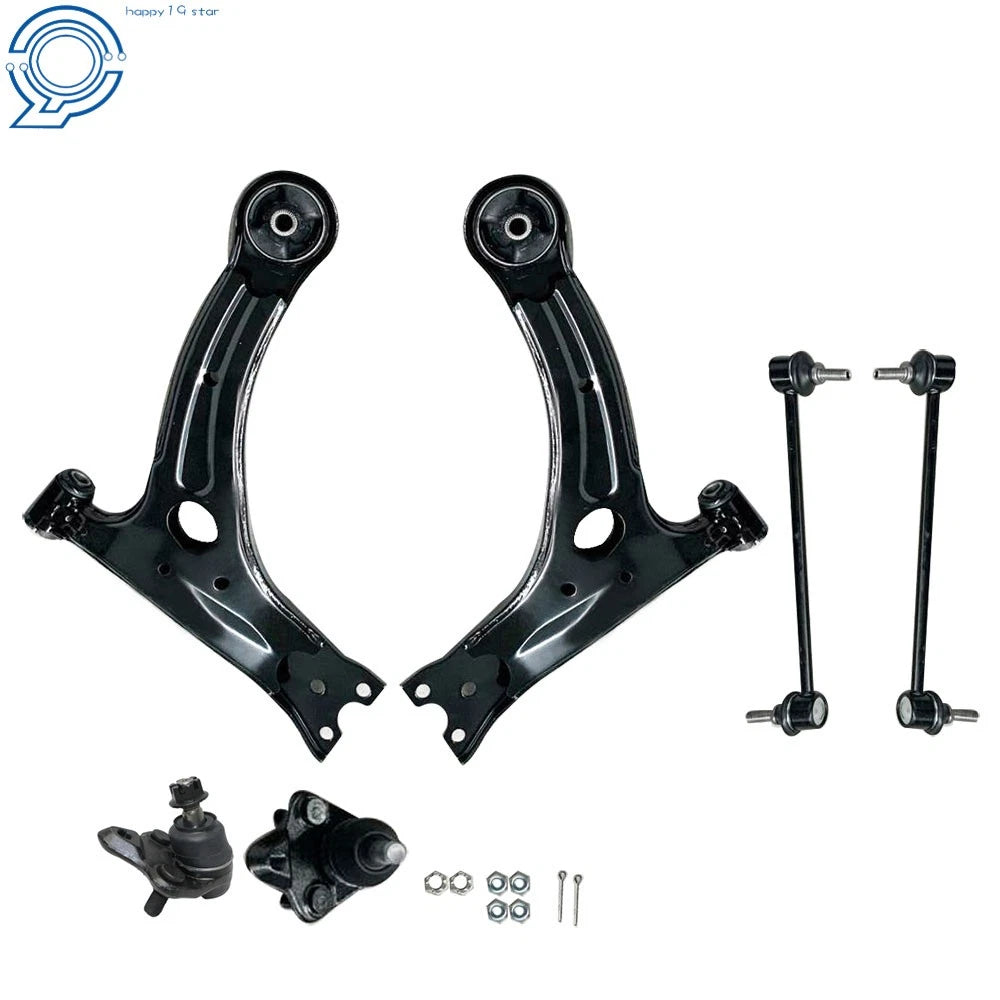 Set of 6 Front Lower Control Arms with Ball Joints for Toyota Corolla (2003–2008)