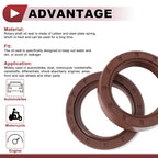 2X Oil Seal for Rotary Shaft (35x50x12mm) FKM Rubber Brown
