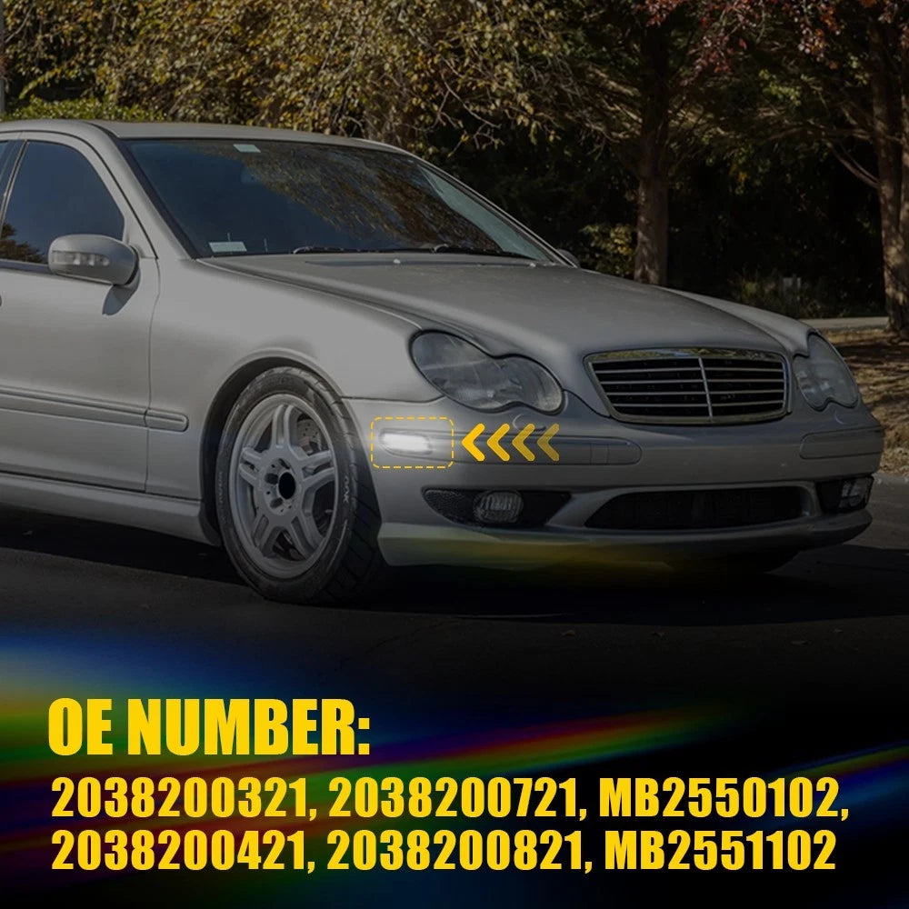 White LED Side Marker Light Smoked for Mercedes C-Class W203 (2001–2007)