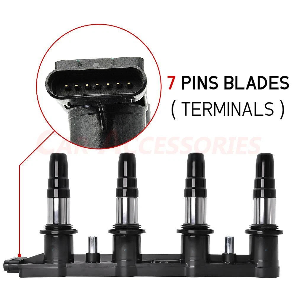 Set of 4 Ignition Coils & Spark Plugs for Chevrolet Cruze Sonic Aveo5 Pontiac G3 UF620