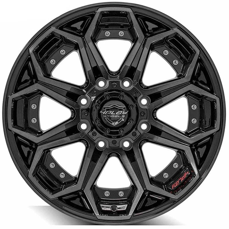 20 Inch Gloss Black Wheel with Brushed Face for Ford Excursion (2000–2005)