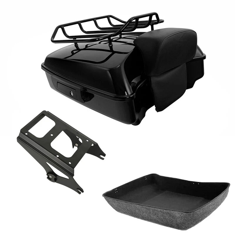 Chopped Trunk Mount Rack for Harley Touring Road Glide (2009–2013) Black