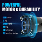 2 HP Swimming Pool Motor for Square Flange 48Y Frame (230V)