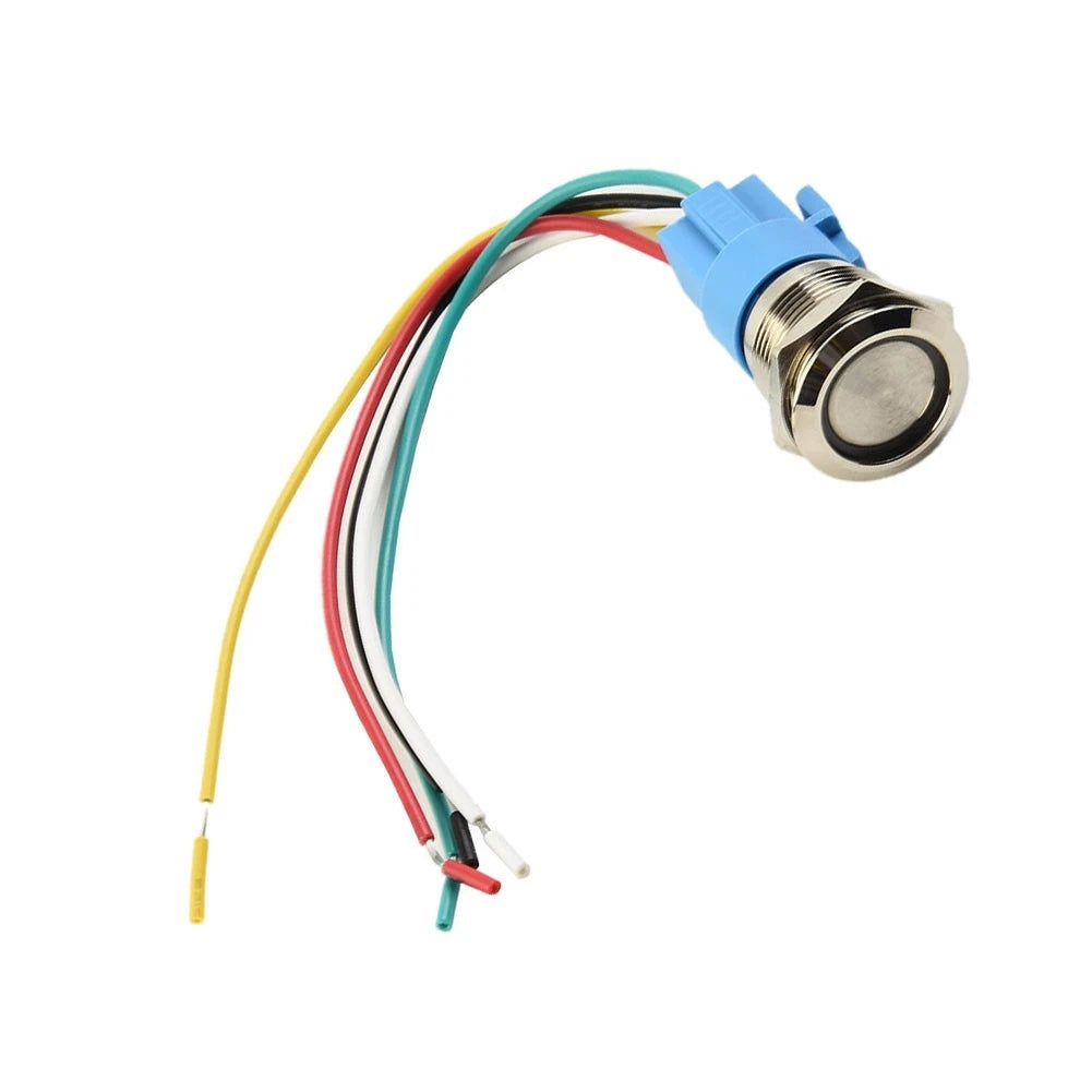 19mm Latching Push Button Switch for 12V DC Vehicles (LED)