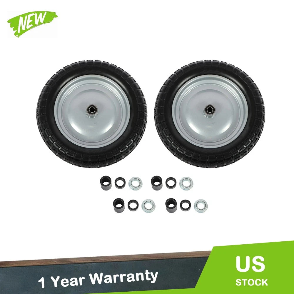 Set of 2 Solid Tires for 14.5x4-8 Wheels with Toothed Tread