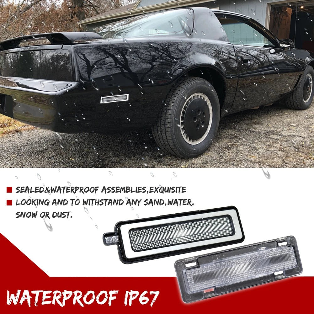 Clear Front & Rear Bumper Side Marker Lights for Pontiac Trans Am Firebird (1982–1992)