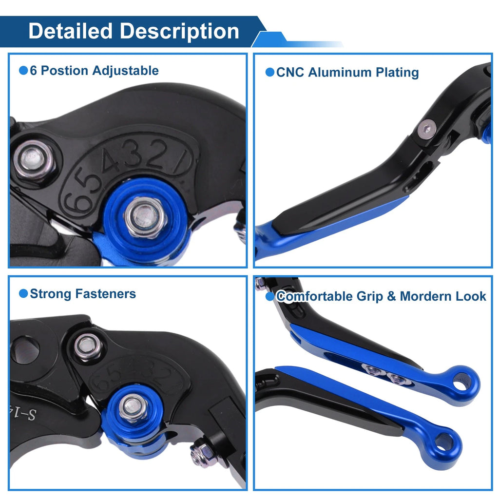 Short Long Brake Clutch Levers for Suzuki Hayabusa GSXR1300 (2008–2020) Black Blue
