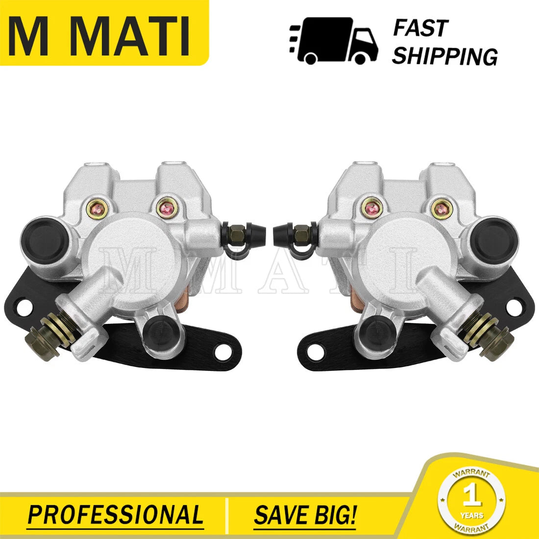 Front Left Right Brake Calipers Pads for Honda Sportrax 250 TRX250EX (2001–2008)