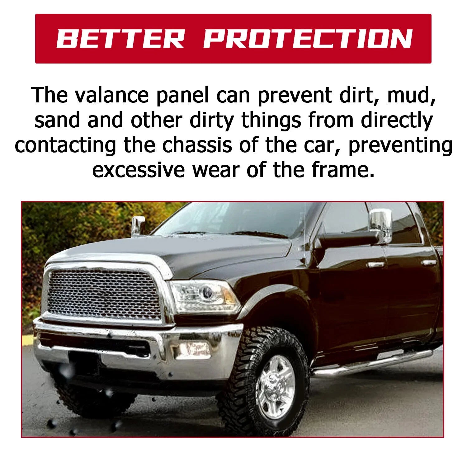 Front Lower Bumper Valance Panel for Dodge Ram 2500 3500 (2013-2018) Black