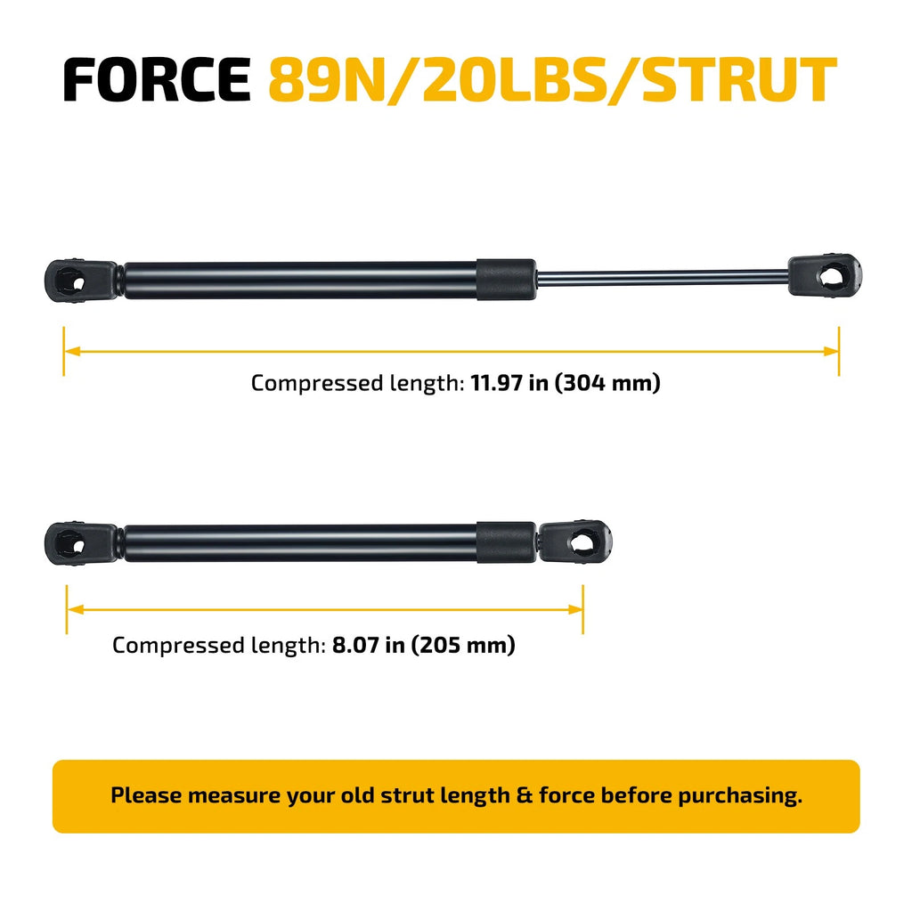 Pair of 12" Gas Lift Struts for Toolbox Camper Topper RV Cabinet Lid